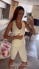 Сет: топ з коміром та велосипедки