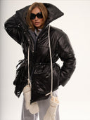 Пуховик з високим коміром